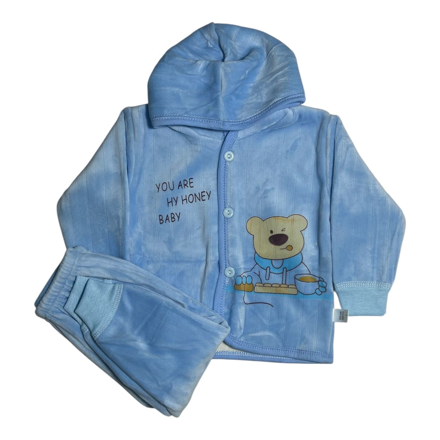 Adorable Blue Teddy Bear Winter Set for Baby Boys