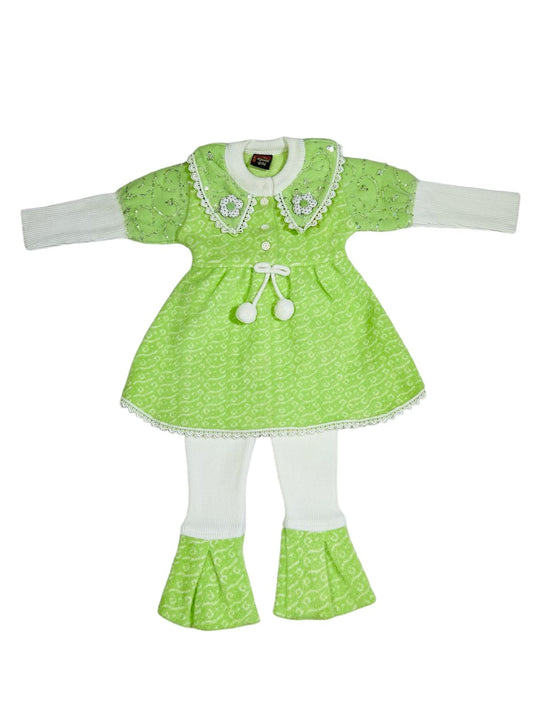 Charming Girls’ Winter Knit Dress Set – Cozy Elegance in Every Stitch