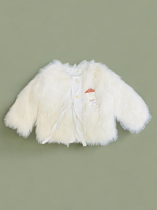 Elegant White Fur Winter Jacket for Girls. (3 to 10 Years)