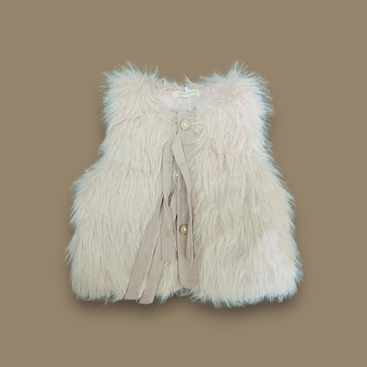 Stylish Pink Fur Sleeveless Jacket for Girls. (3 to 7 Years)