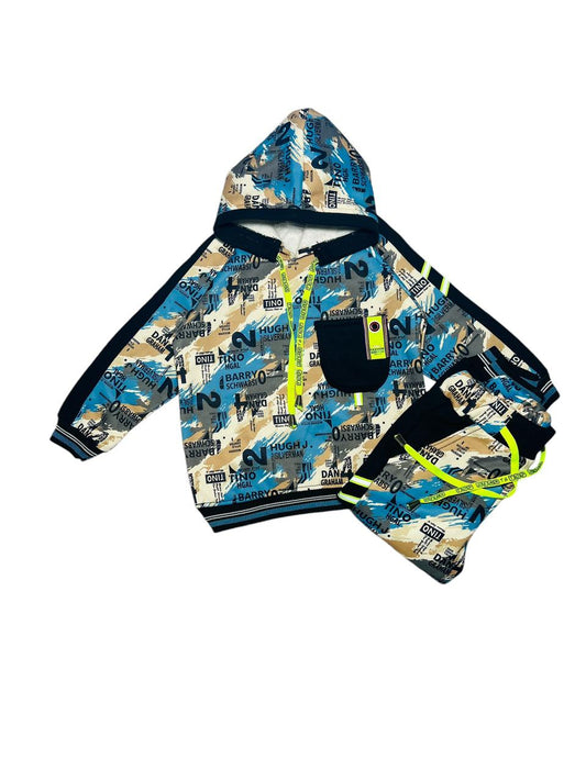 Trendy Boys’ Printed Winter Hoodie & Jogger Set – Premium Quality